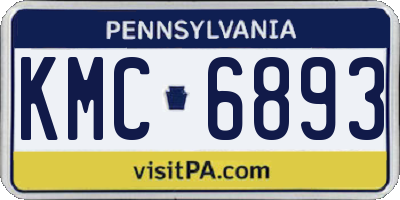 PA license plate KMC6893