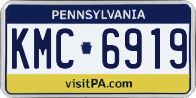 PA license plate KMC6919