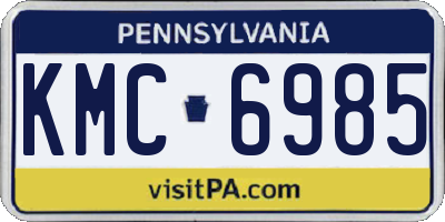 PA license plate KMC6985