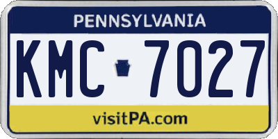 PA license plate KMC7027