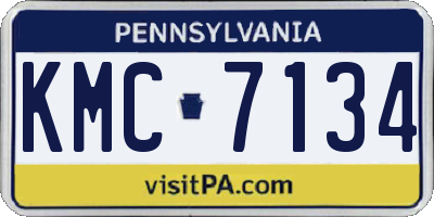 PA license plate KMC7134