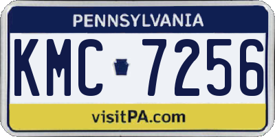 PA license plate KMC7256