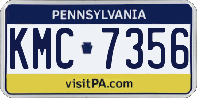 PA license plate KMC7356