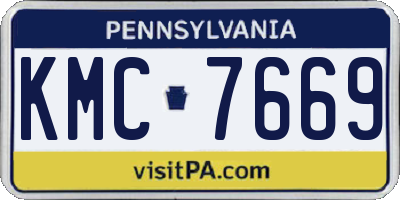 PA license plate KMC7669