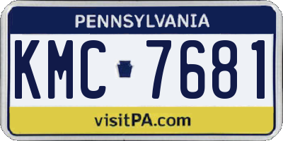 PA license plate KMC7681