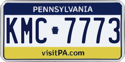 PA license plate KMC7773
