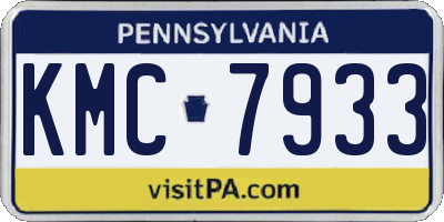 PA license plate KMC7933