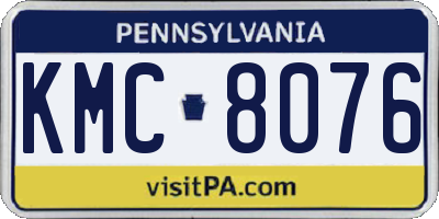 PA license plate KMC8076