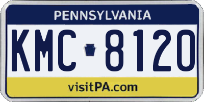 PA license plate KMC8120