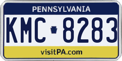 PA license plate KMC8283