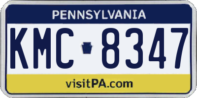 PA license plate KMC8347