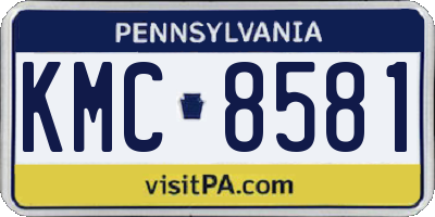 PA license plate KMC8581