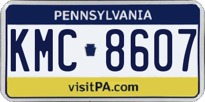 PA license plate KMC8607