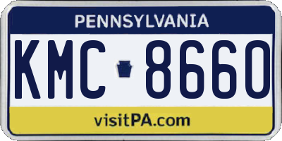 PA license plate KMC8660