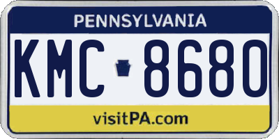 PA license plate KMC8680