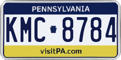 PA license plate KMC8784