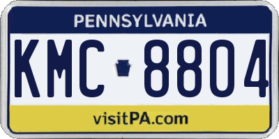 PA license plate KMC8804