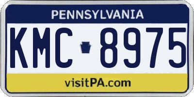 PA license plate KMC8975