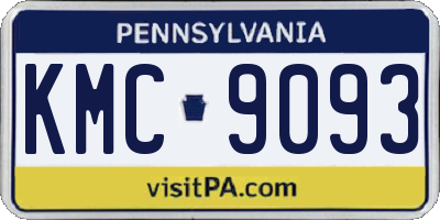 PA license plate KMC9093