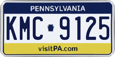 PA license plate KMC9125