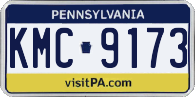 PA license plate KMC9173