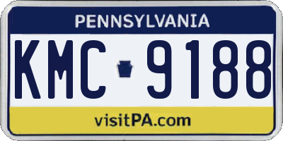 PA license plate KMC9188