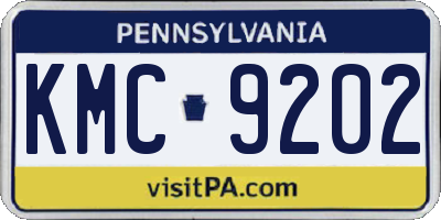 PA license plate KMC9202