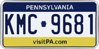 PA license plate KMC9681
