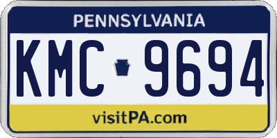 PA license plate KMC9694