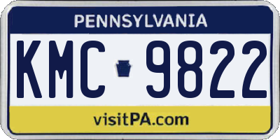 PA license plate KMC9822