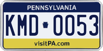 PA license plate KMD0053