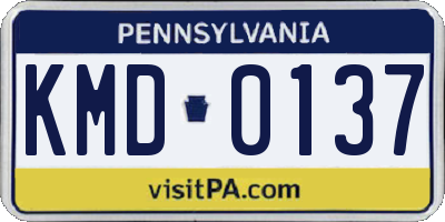 PA license plate KMD0137