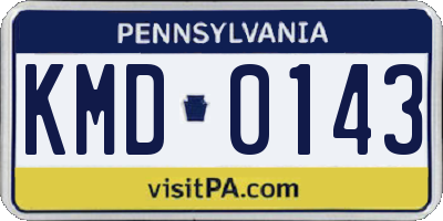 PA license plate KMD0143