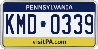 PA license plate KMD0339