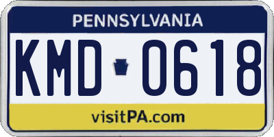 PA license plate KMD0618