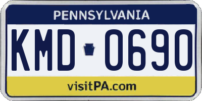 PA license plate KMD0690