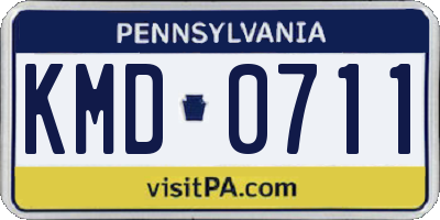 PA license plate KMD0711