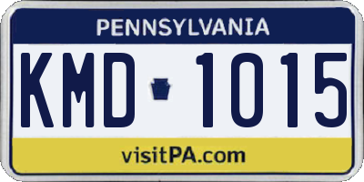 PA license plate KMD1015