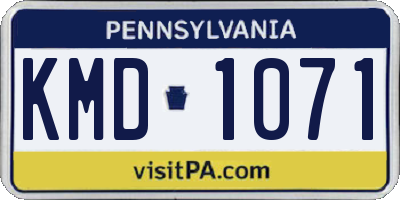 PA license plate KMD1071