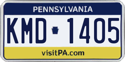 PA license plate KMD1405