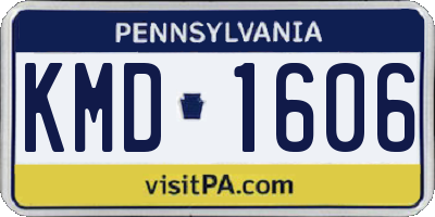 PA license plate KMD1606