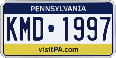 PA license plate KMD1997