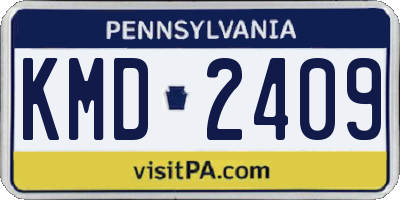 PA license plate KMD2409