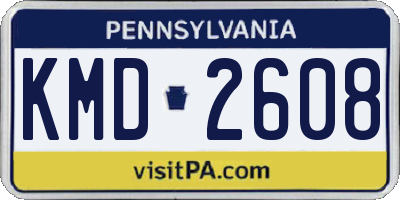 PA license plate KMD2608