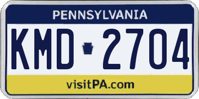 PA license plate KMD2704