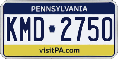 PA license plate KMD2750