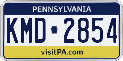 PA license plate KMD2854