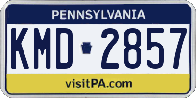 PA license plate KMD2857