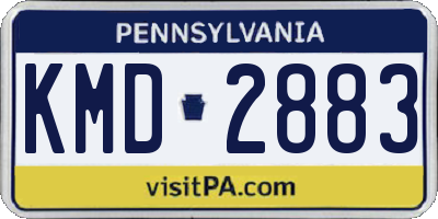 PA license plate KMD2883