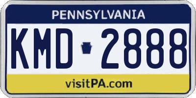 PA license plate KMD2888